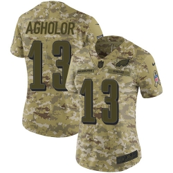 Nike Eagles #13 Nelson Agholor Camo Women Stitched NFL Limited 2018 Salute to Service Jersey