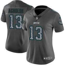 Nike Eagles #13 Nelson Agholor Gray Static Womens NFL Vapor Untouchable Game Jersey