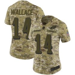 Nike Eagles #14 Mike Wallace Camo Women Stitched NFL Limited 2018 Salute to Service Jersey