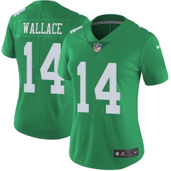 Nike Eagles #14 Mike Wallace Green Womens Stitched NFL Limited Rush Jersey