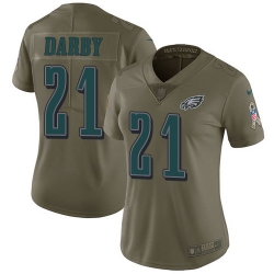 Nike Eagles #21 Ronald Darby Olive Womens Stitched NFL Limited 2017 Salute to Service Jersey