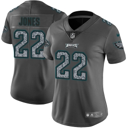 Nike Eagles #22 Sidney Jones Gray Static Womens NFL Vapor Untouchable Game Jersey