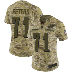 Nike Eagles #71 Jason Peters Camo Women Stitched NFL Limited 2018 Salute to Service Jersey