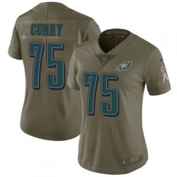 Nike Eagles #75 Vinny Curry Olive Womens Stitched NFL Limited 2017 Salute to Service Jersey