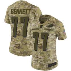 Nike Eagles #77 Michael Bennett Camo Women Stitched NFL Limited 2018 Salute to Service Jersey