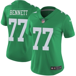 Nike Eagles #77 Michael Bennett Green Womens Stitched NFL Limited Rush Jersey