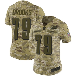 Nike Eagles #79 Brandon Brooks Camo Women Stitched NFL Limited 2018 Salute to Service Jersey