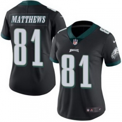 Nike Eagles #81 Jordan Matthews Black Womens Stitched NFL Limited Rush Jersey