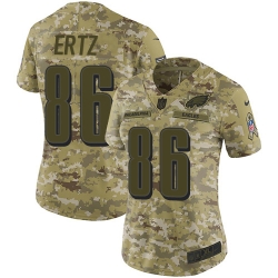 Nike Eagles #86 Zach Ertz Camo Women Stitched NFL Limited 2018 Salute to Service Jersey