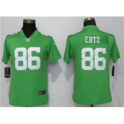 Nike Eagles #86 Zach Ertz Green Women Throwback Vapor Untouchable Limited Jersey