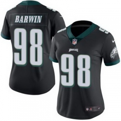 Nike Eagles #98 Connor Barwin Black Womens Stitched NFL Limited Rush Jersey