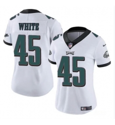 Women Philadelphia Eagles 45 Devin White White Vapor Untouchable Limited Stitched Football Jersey
