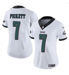 Women Philadelphia Eagles 7 Kenny Pickett White Vapor Untouchable Limited Stitched Football Jersey