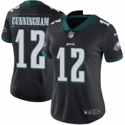 Womens Nike Philadelphia Eagles 12 Randall Cunningham Black Alternate Vapor Untouchable Limited Player NFL Jersey