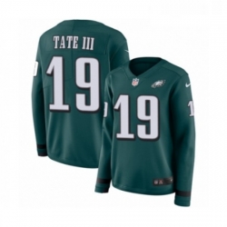 Womens Nike Philadelphia Eagles 19 Golden Tate III Limited Green Therma Long Sleeve NFL Jersey