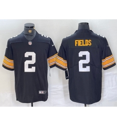 Men Pittsburgh Steelers 2 Justin Fields Black Vapor Untouchable Limited Stitched Jersey