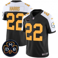 Men Pittsburgh Steelers 22 Najee Harris Black F U S E  DMR Patch Untouchable Limited Stitched Football Jersey