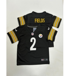 Toddlers Pittsburgh Steelers 2 Justin Fields Black Vapor Stitched Football Jersey