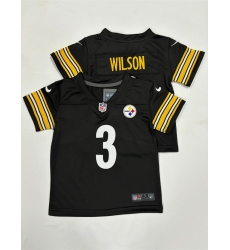 Toddlers Pittsburgh Steelers 3 Russell Wilson Black Vapor Stitched Football Jersey
