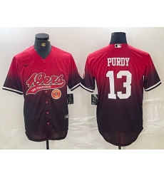 Men San Francisco 49ers 13 Brock Purdy RedBlack With Patch Cool Base Stitched Jerseys
