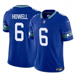 Youth Seattle Seahawks 6 Sam Howell Royal 2023 F U S E  Throwback Vapor Limited Stitched Football Jersey