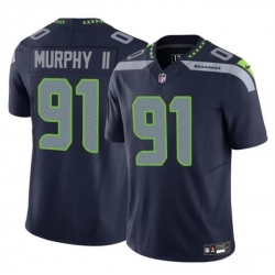 Youth Seattle Seahawks 91 Byron Murphy II Navy 2024 Draft F U S E Vapor Limited Stitched Football Jersey