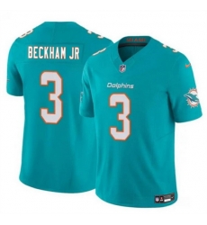 Youth Miami Dolphins 3 Odell Beckham Jr Aqua 2023 F U S E Vapor Limited Stitched Football Jersey