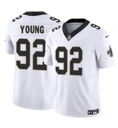 Youth New Orleans Saints 92 Chase Young White 2023 F U S E Vapor Limited Stitched Football Jersey