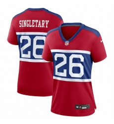 Women New York Giants 26 Devin Singletary Century Red Alternate Vapor Limited Stitched Football Jersey
