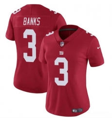 Women New York Giants 3 Deonte Banks Red Vapor Stitched Jersey