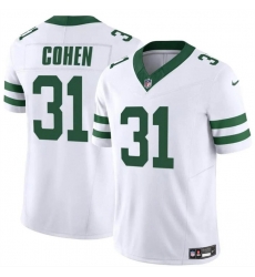 Men New York Jets 31 Tarik Cohen White 2024 F U S E  Vapor Limited Stitched Jersey