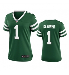 Women New York Jets 1 Sauce Gardner Green 2024 Stitched Football Jersey