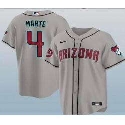 Men Arizona Diamondbacks #4 Ketel Marte 2024 Gray Stitched MLB Jersey