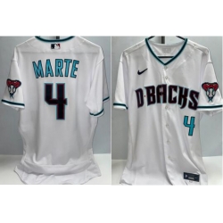 Men Arizona Diamondbacks 4 Ketel Marte White Collection Flex Base Baseball Stitched Jersey II