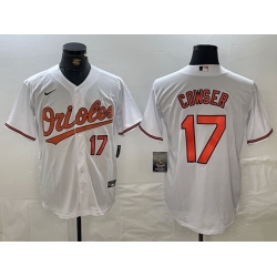 Men Baltimore Orioles 17 Cowser White 2024 Home Limited Cool Base Stitched Baseball Jersey 1