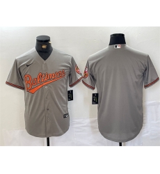Men Baltimore Orioles Blank Gray Cool Base Stitched Jersey