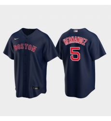 Men Boston Red Sox 5 Kike Hernandez Navy Cool Base Stitched Baseball jersey