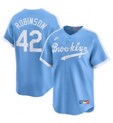 Men Brooklyn Dodgers 42 Jackie Robinson Blue Throwback Cooperstown Collection Limited Stitched Baseball Jersey
