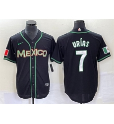 Men Mexico Baseball 7 Julio Urias 2023 Black World Baseball With Patch Classic Stitched Jersey 1