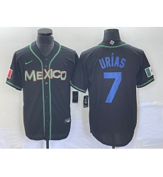 Men Mexico Baseball 7 Julio Urias 2023 Black World Baseball With Patch Classic Stitched Jersey 33