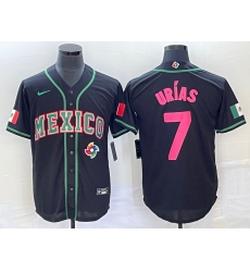 Men Mexico Baseball 7 Julio Urias 2023 Black World Baseball With Patch Classic Stitched Jersey 7
