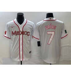 Men Mexico Baseball 7 Julio Urias 2023 White World Baseball With Patch Classic Stitched Jersey