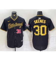 Men Pittsburgh Pirates 30 Paul Skenes Black Stitched Baseball Jersey 1