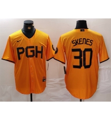 Men Pittsburgh Pirates 30 Paul Skenes Gold City Connect Stitched Jersey