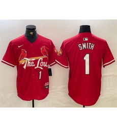 Men St  Louis Cardinals 1 Ozzie Smith Red 2024 City Connect Limited Stitched Baseball Jersey