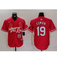 Men St  Louis Cardinals 19 Tommy Edman Red 2024 City Connect Stitched Baseball Jersey