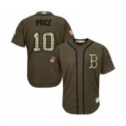 Youth Boston Red Sox 10 David Price Authentic Green Salute to Service Baseball Jersey