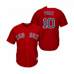 Youth Boston Red Sox 10 David Price Replica Red Alternate Home Cool Base Baseball Jersey