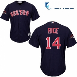Youth Majestic Boston Red Sox 14 Jim Rice Authentic Navy Blue Alternate Road Cool Base 2018 World Series Champions MLB Jersey