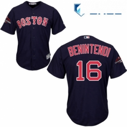 Youth Majestic Boston Red Sox 16 Andrew Benintendi Authentic Navy Blue Alternate Road Cool Base 2018 World Series Champions MLB Jersey